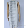 Ladies Strapless Dress Women Striped Sleeveless Dress Factory